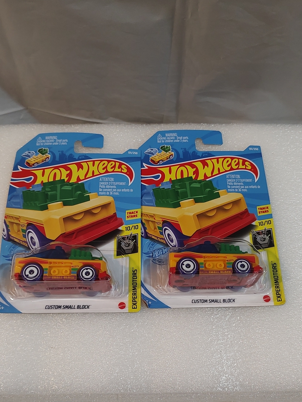 Hot Wheels Custom Small Block Kids Toy Car - Yellow/Green/Red Lot 2